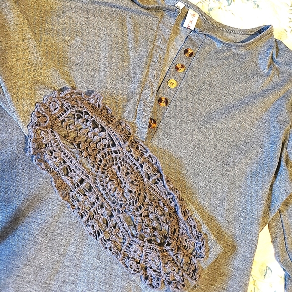 Grey Embroidery Tunic NWOT {XJF•MC}, XL - Picture 7 of 7